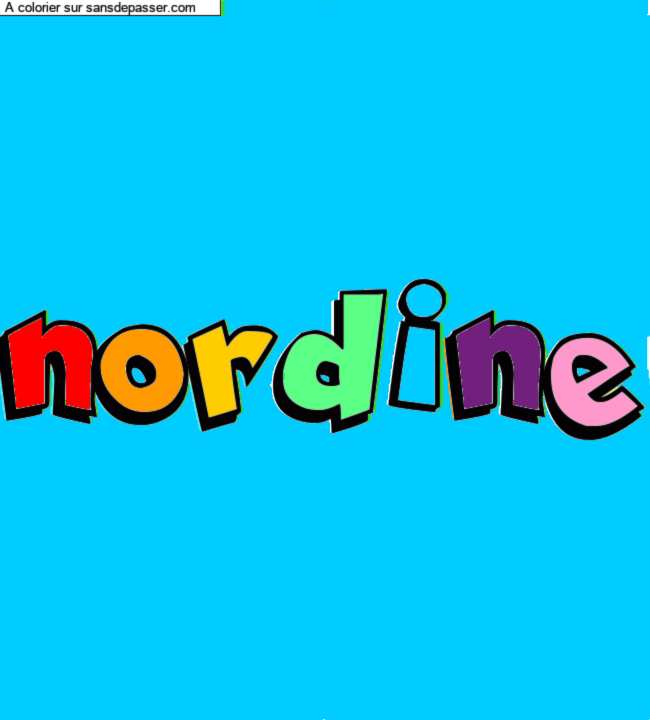 Coloriage pr&eacute;nom personnalis&eacute; "nordine" par un invit&eacute;