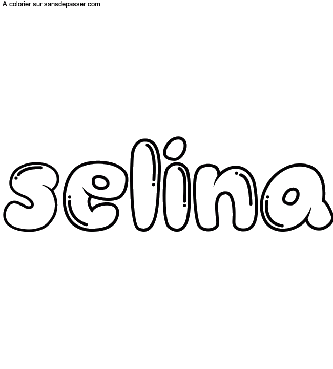 Coloriage pr&eacute;nom personnalis&eacute; "selina" par un invit&eacute;