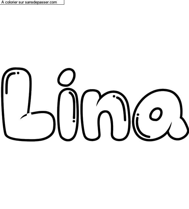 Coloriage pr&eacute;nom personnalis&eacute; "Lina" par un invit&eacute;