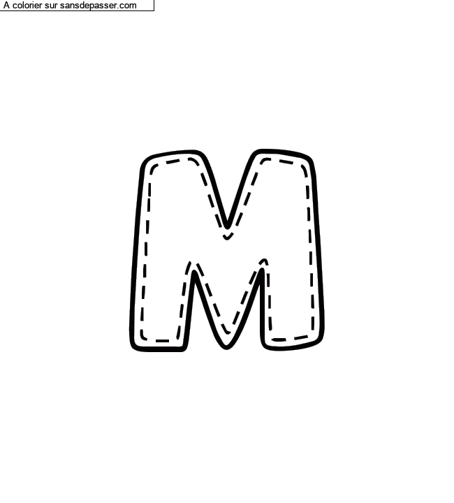 Coloriage pr&eacute;nom personnalis&eacute; "M" par un invit&eacute;