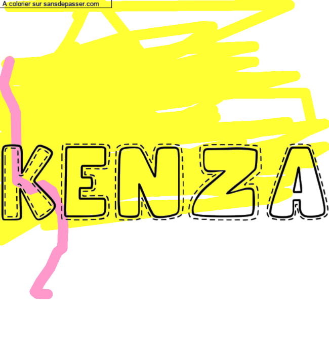 Coloriage pr&eacute;nom personnalis&eacute; "Kenza" par un invit&eacute;