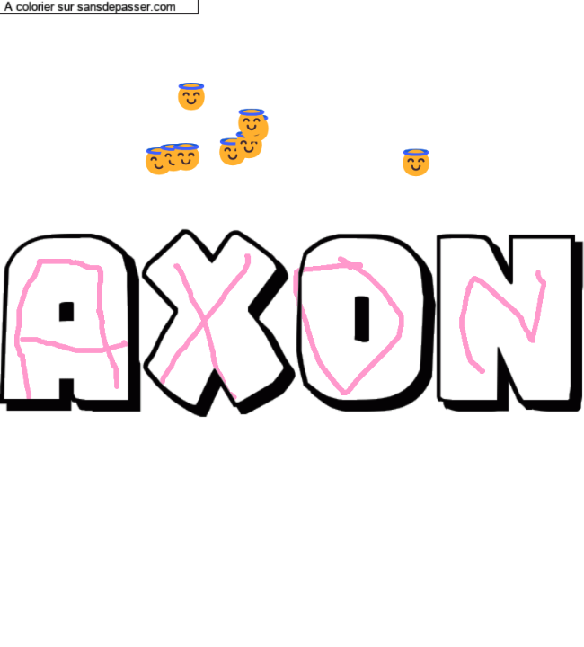 Coloriage pr&eacute;nom personnalis&eacute; "Axon" par un invit&eacute;