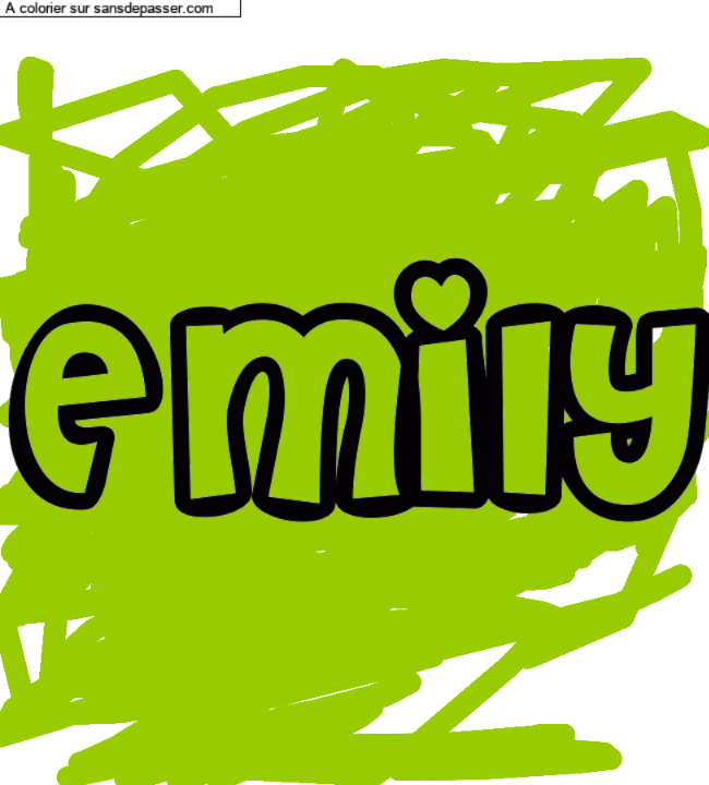 Coloriage pr&eacute;nom personnalis&eacute; "Emily" par un invit&eacute;