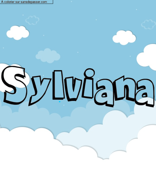 Coloriage pr&eacute;nom personnalis&eacute; "Sylviana" par Karaba