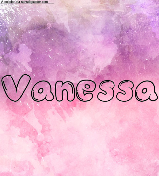 Coloriage pr&eacute;nom personnalis&eacute; "Vanessa" par Karaba