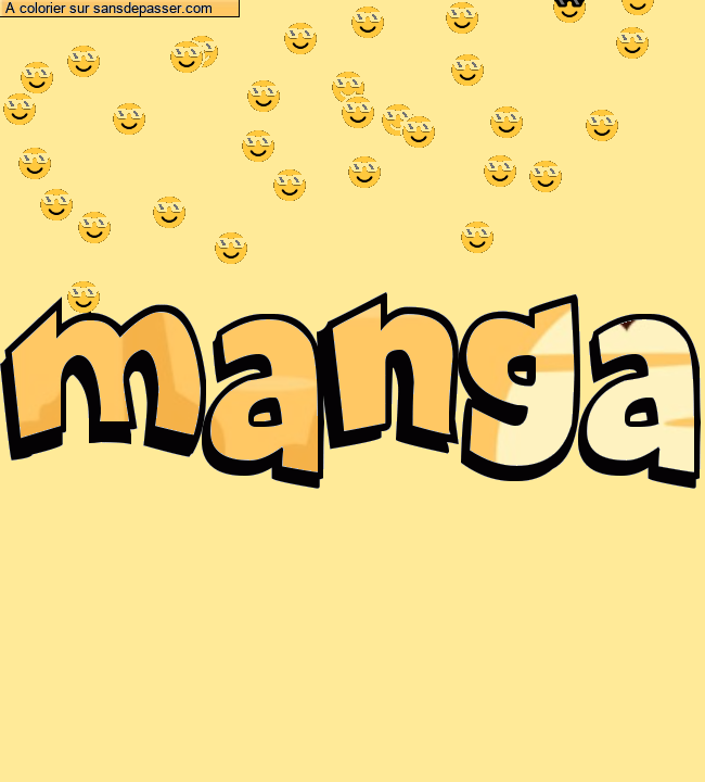 Coloriage pr&eacute;nom personnalis&eacute; "manga" par un invit&eacute;