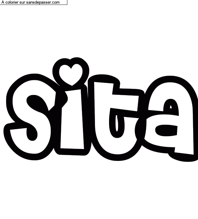 Coloriage pr&eacute;nom personnalis&eacute; "sita" par un invit&eacute;