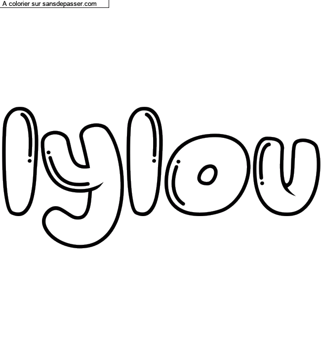 Coloriage pr&eacute;nom personnalis&eacute; "lylou" par un invit&eacute;