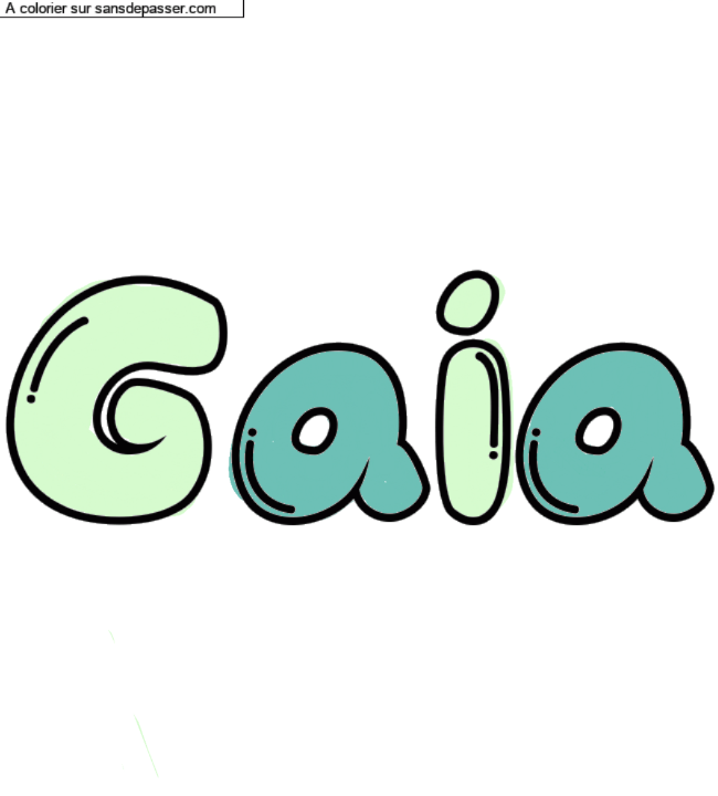 Coloriage pr&eacute;nom personnalis&eacute; "Gaia" par un invit&eacute;