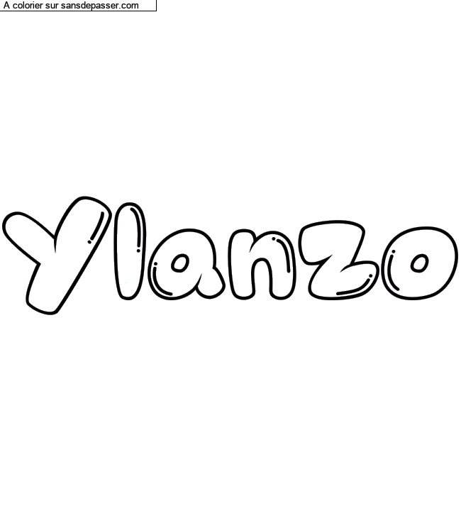 Coloriage pr&eacute;nom personnalis&eacute; "Ylanzo" par un invit&eacute;