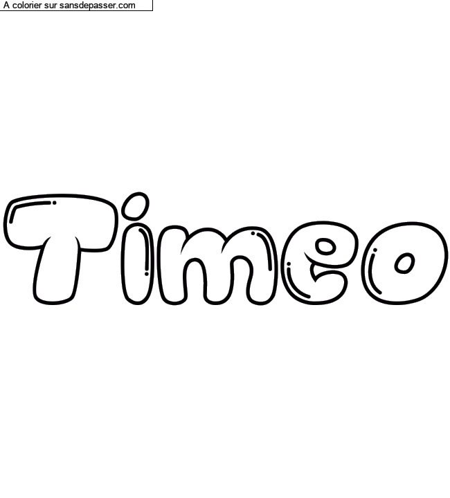 Coloriage pr&eacute;nom personnalis&eacute; "Timeo" par un invit&eacute;