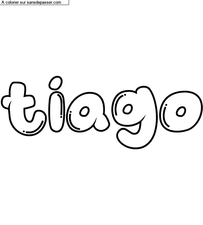 Coloriage pr&eacute;nom personnalis&eacute; "tiago" par un invit&eacute;