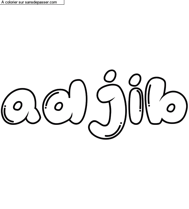 Coloriage pr&eacute;nom personnalis&eacute; "adjib" par un invit&eacute;