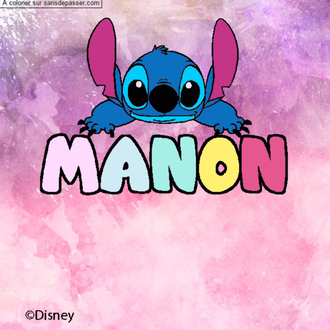 Coloriage MANON - d&eacute;cor Stitch