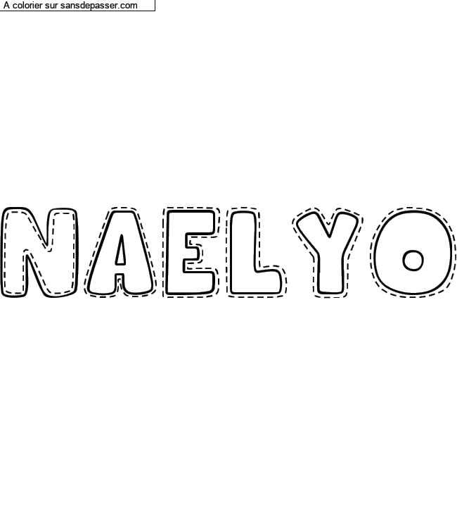Coloriage pr&eacute;nom personnalis&eacute; "Naelyo" par un invit&eacute;