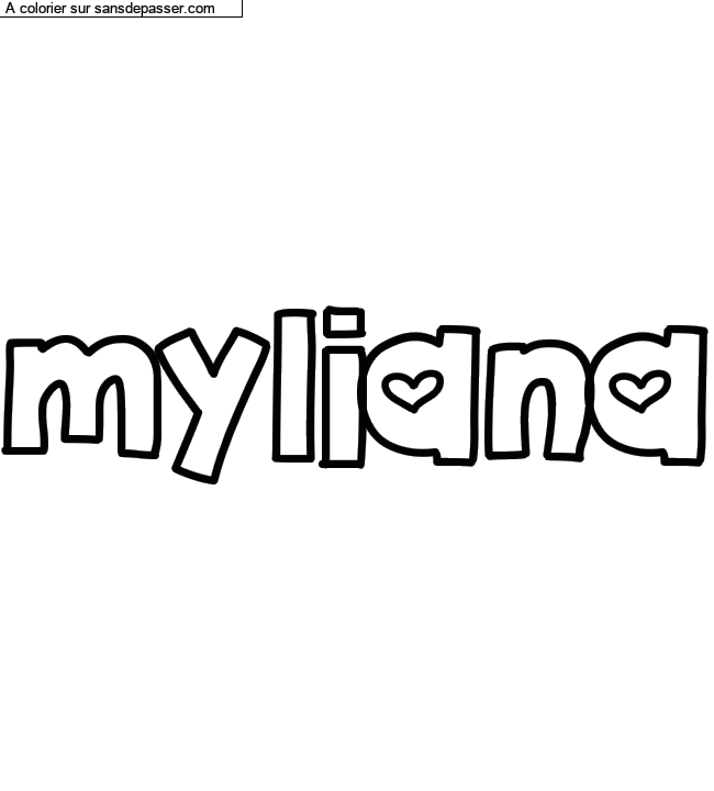 Coloriage pr&eacute;nom personnalis&eacute; "myliana" par un invit&eacute;