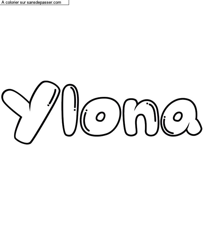Coloriage pr&eacute;nom personnalis&eacute; "Ylona" par un invit&eacute;