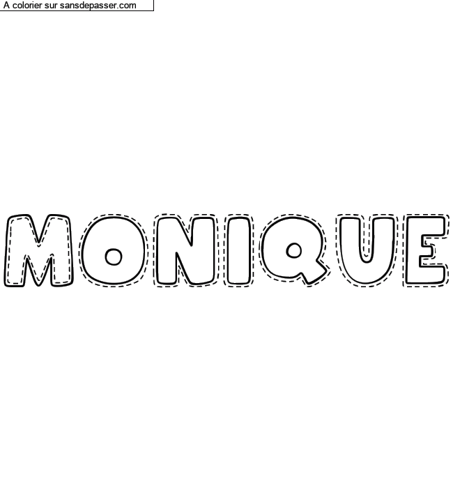 Coloriage pr&eacute;nom personnalis&eacute; "Monique" par un invit&eacute;