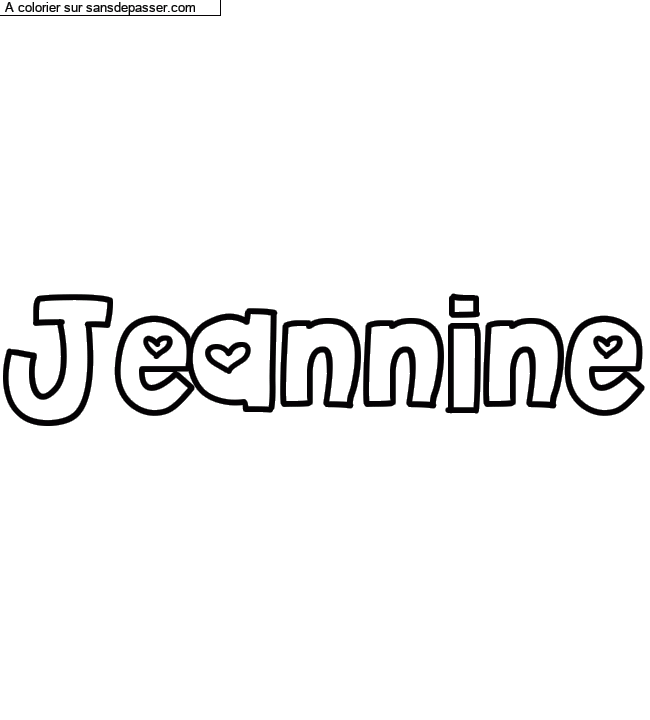 Coloriage pr&eacute;nom personnalis&eacute; "Jeannine" par un invit&eacute;