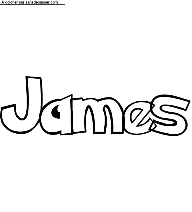 Coloriage pr&eacute;nom personnalis&eacute; "James" par un invit&eacute;