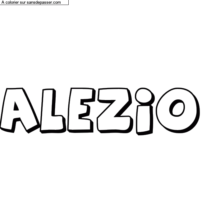 Coloriage pr&eacute;nom personnalis&eacute; "ALEZIO" par un invit&eacute;