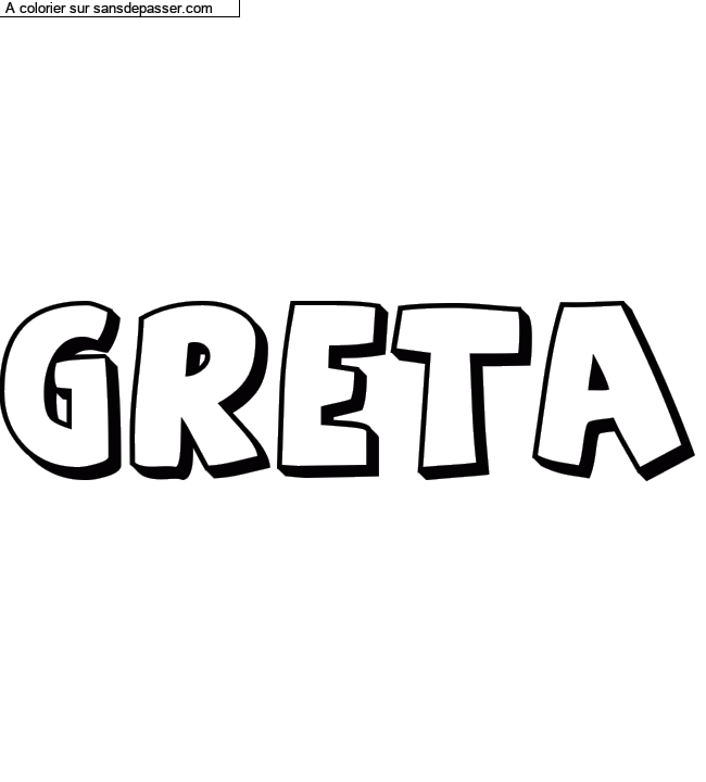 Coloriage pr&eacute;nom personnalis&eacute; "greta" par un invit&eacute;