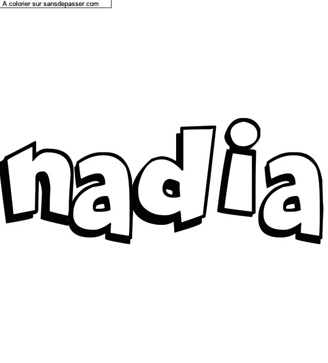 Coloriage pr&eacute;nom personnalis&eacute; "nadia" par un invit&eacute;