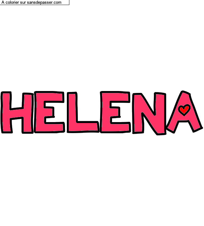 Coloriage pr&eacute;nom personnalis&eacute; "HELENA" par un invit&eacute;