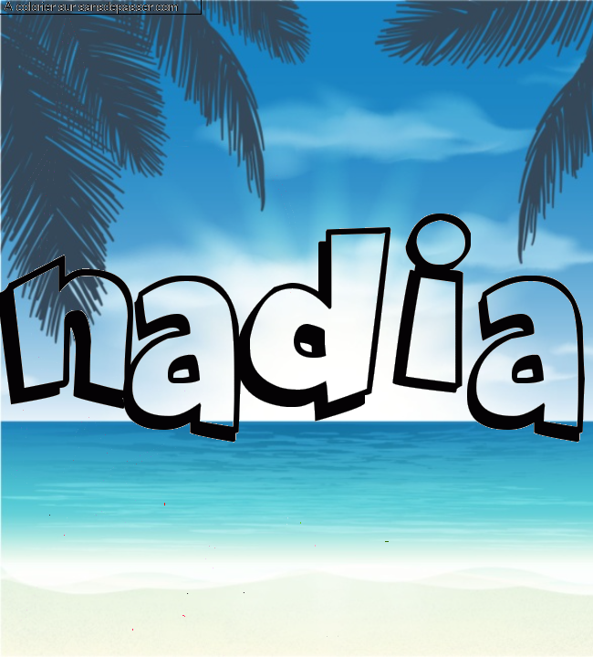 Coloriage pr&eacute;nom personnalis&eacute; "nadia" par un invit&eacute;
