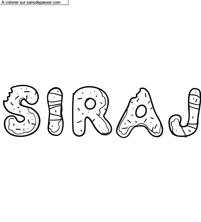 Coloriage pr&eacute;nom personnalis&eacute; "siraj" par un invit&eacute;