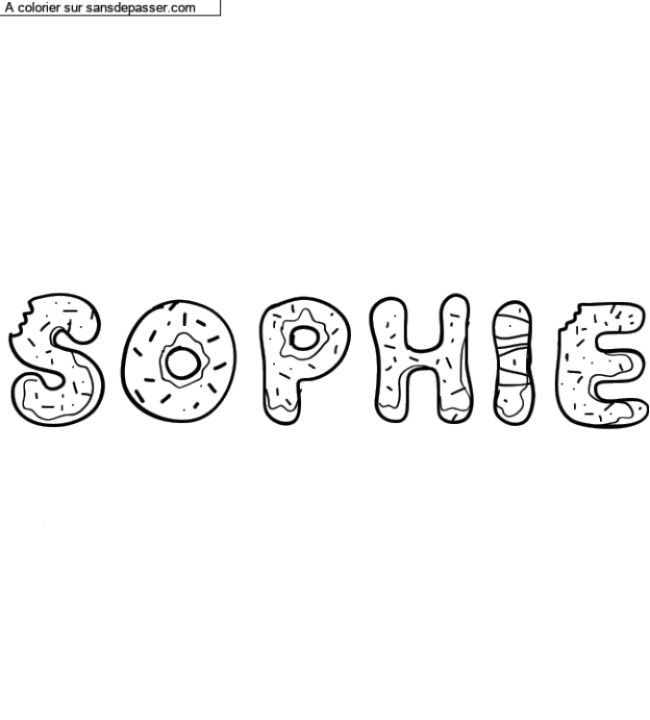 Coloriage pr&eacute;nom personnalis&eacute; "sophie" par un invit&eacute;