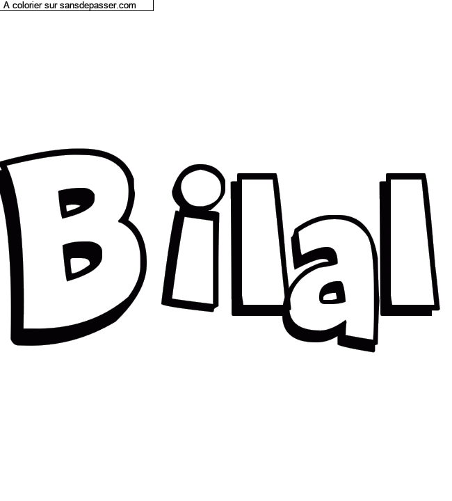 Coloriage pr&eacute;nom personnalis&eacute; "Bilal" par un invit&eacute;