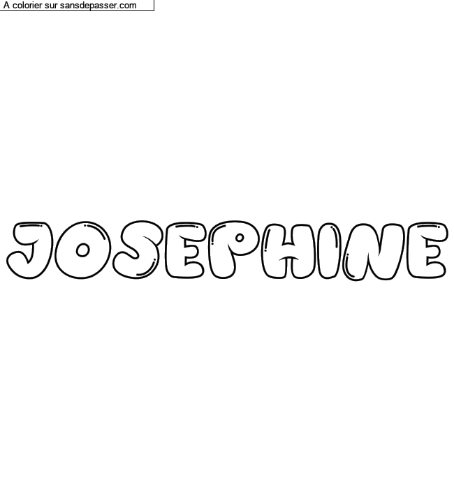 Coloriage pr&eacute;nom personnalis&eacute; "JOSEPHINE" par un invit&eacute;