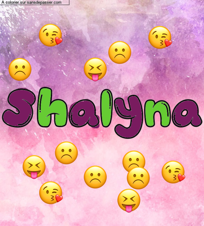 Coloriage pr&eacute;nom personnalis&eacute; "Shalyna" par un invit&eacute;