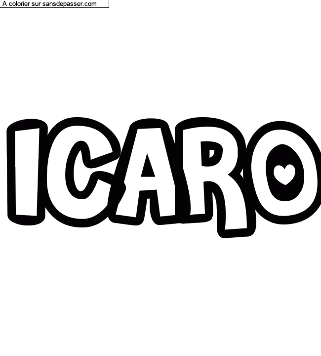 Coloriage pr&eacute;nom personnalis&eacute; "ICARO" par un invit&eacute;