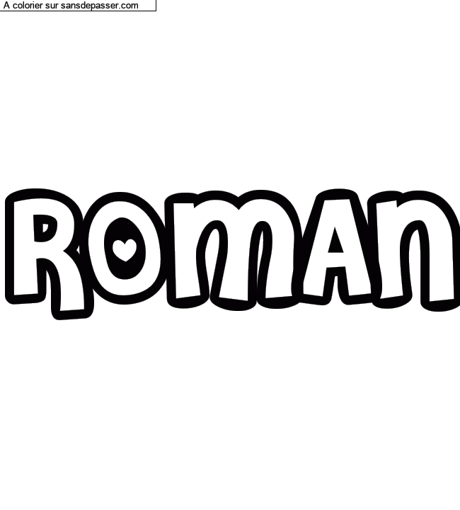Coloriage pr&eacute;nom personnalis&eacute; "ROMAN" par un invit&eacute;