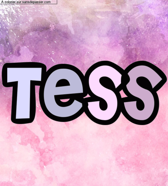 Coloriage pr&eacute;nom personnalis&eacute; "Tess" par un invit&eacute;