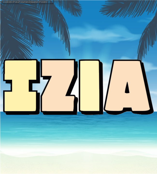 Coloriage pr&eacute;nom personnalis&eacute; "Izia" par un invit&eacute;
