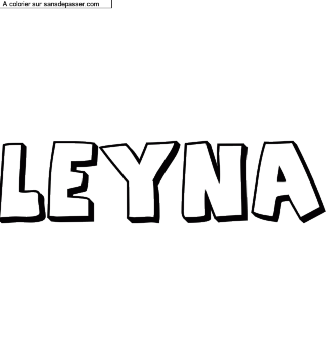 Coloriage pr&eacute;nom personnalis&eacute; "leyna" par un invit&eacute;