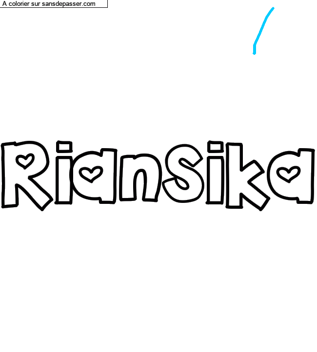 Coloriage pr&eacute;nom personnalis&eacute; "Riansika" par un invit&eacute;