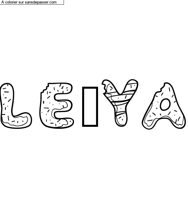 Coloriage pr&eacute;nom personnalis&eacute; "LE&Iuml;YA" par un invit&eacute;
