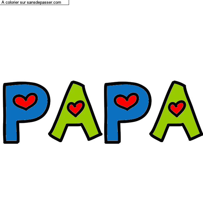 Coloriage pr&eacute;nom personnalis&eacute; "PAPA" par un invit&eacute;
