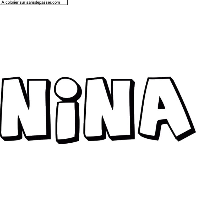 Coloriage pr&eacute;nom personnalis&eacute; "NINA" par un invit&eacute;
