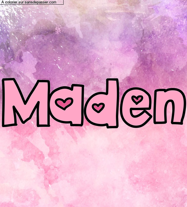 Coloriage pr&eacute;nom personnalis&eacute; "Maden" par un invit&eacute;
