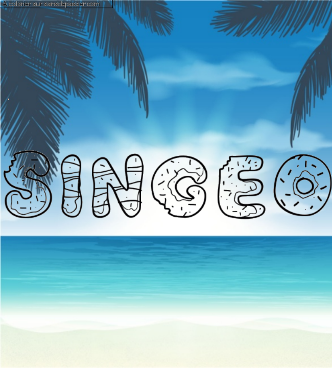 Coloriage pr&eacute;nom personnalis&eacute; "SINGEO" par un invit&eacute;