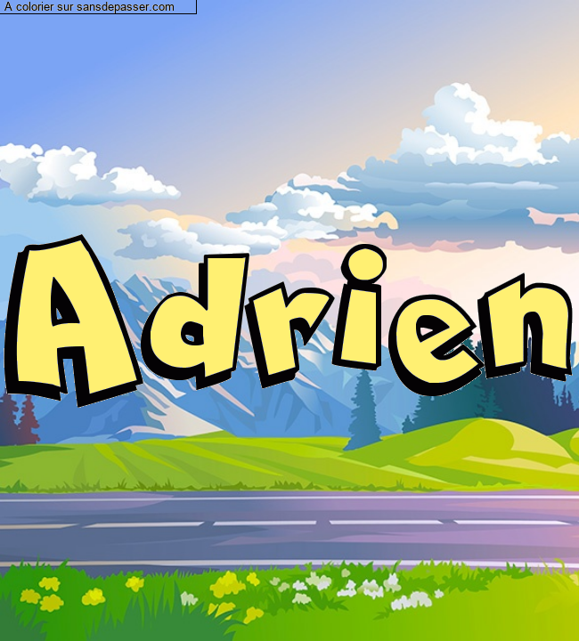 Coloriage pr&eacute;nom personnalis&eacute; "Adrien" par un invit&eacute;