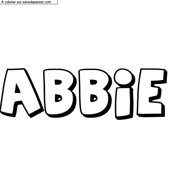Coloriage pr&eacute;nom personnalis&eacute; "ABBIE" par un invit&eacute;