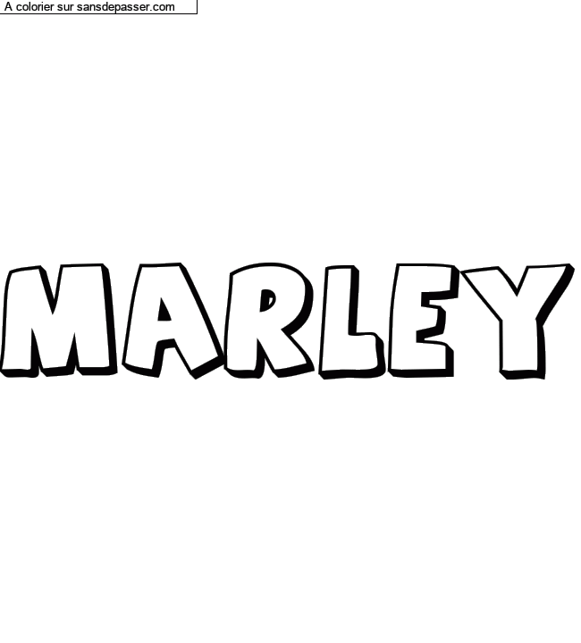 Coloriage pr&eacute;nom personnalis&eacute; "MARLEY" par un invit&eacute;