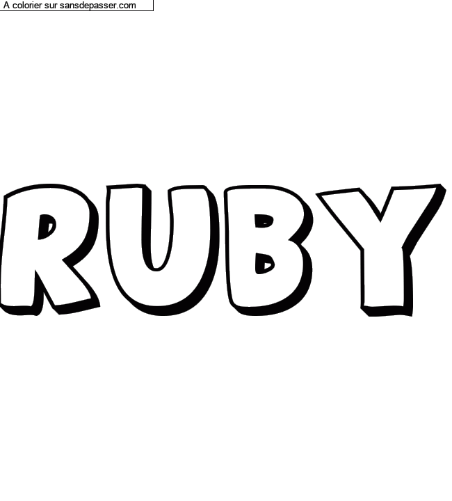 Coloriage pr&eacute;nom personnalis&eacute; "RUBY" par un invit&eacute;