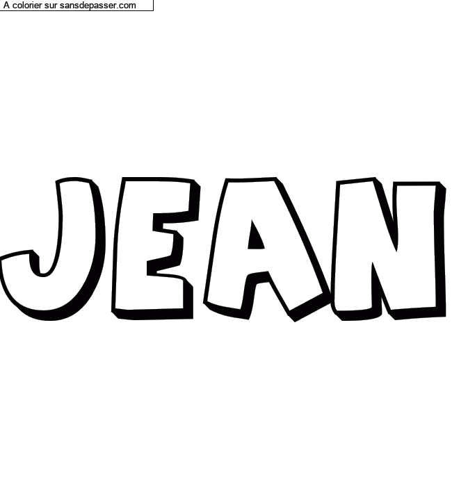 Coloriage pr&eacute;nom personnalis&eacute; "JEAN" par un invit&eacute;